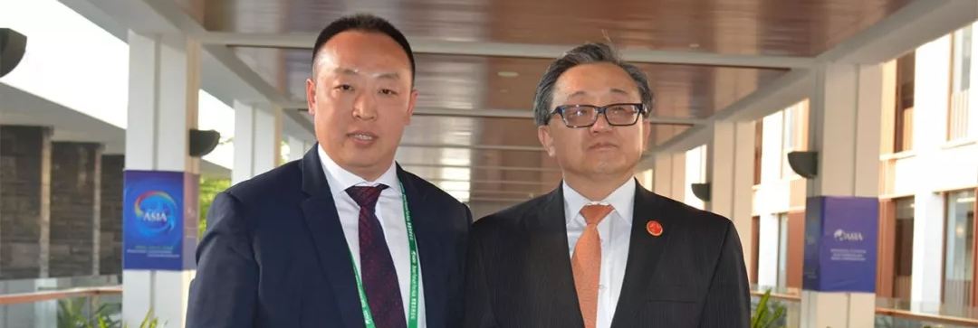 不要，不要，逼高潮联合国副秘书长刘振民和赵章栓会长在博鳌亚洲论坛亲切交"